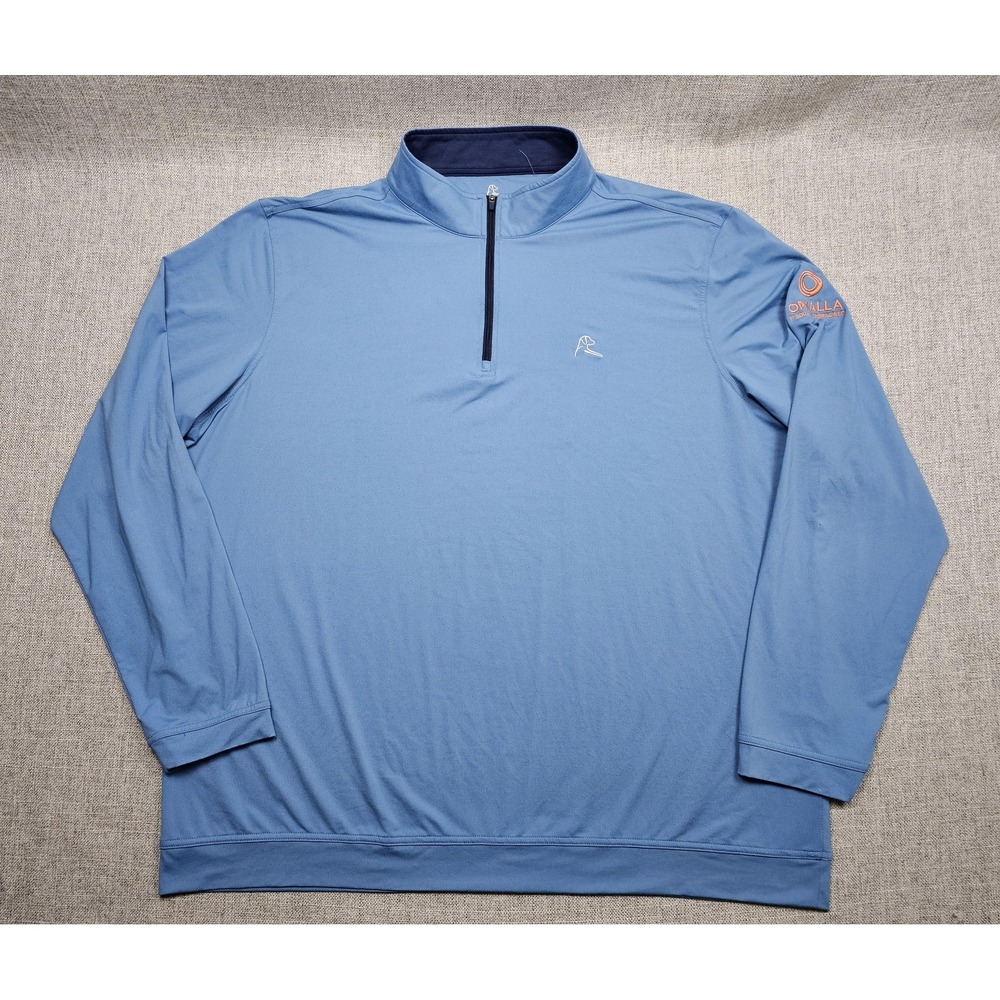 Rhoback Pullover Mens 3XL Blue 1/4 Zip Lightweight Golf Opkalla Logo Shirt